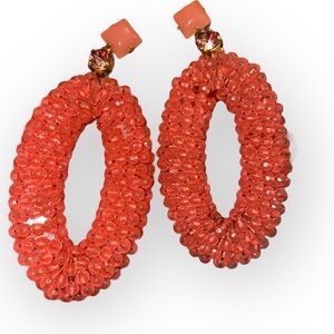 172 J.Crew Wild Coral Crystal  Earrings‎